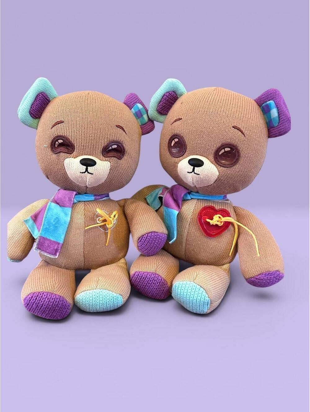 Thready Bear 14 Inch Interactive Plush Figures by Moose Toys (Lot of 2 Bears)